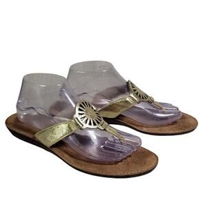 UGG Gold Ayden Sherpa Fur Lined Flip Flop Sandals Womens Size 10